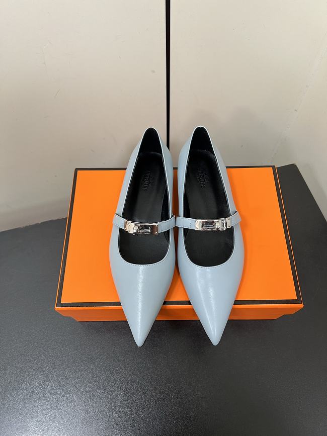 Hermes 25ss Kelly buckle high heels blue - heels height  4.5 cm - 1