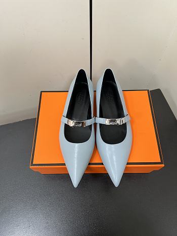 Hermes 25ss Kelly buckle high heels blue - heels height  4.5 cm