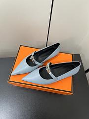 Hermes 25ss Kelly buckle high heels blue - heels height  4.5 cm - 4