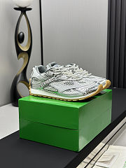 Bottega Veneta Patchwork mesh lace-up color matching shoes - 5