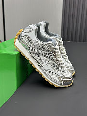 Bottega Veneta Patchwork mesh lace-up color matching shoes - 2