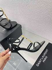YSL logo T-strap short heel shoes heels height: 6cm  - 3
