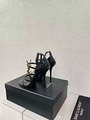 YSL logo T-strap short heel shoes heels height: 6cm  - 4