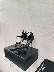 YSL logo T-strap short heel shoes heels height: 6cm  - 5