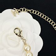 CHAN 24 Hollow Heart Rhinestone Double C necklace - 5