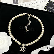 CHAN 24 Hollow Heart Rhinestone Double C necklace - 3