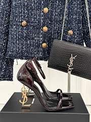 Saint Lauren*YSL classic spring and summer letter heel high-heeled sandals - 10.5cm - 1