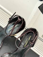 Saint Lauren*YSL classic spring and summer letter heel high-heeled sandals - 10.5cm - 5