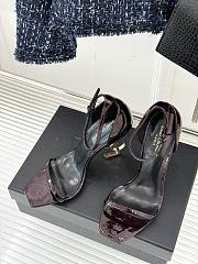 Saint Lauren*YSL classic spring and summer letter heel high-heeled sandals - 10.5cm - 3