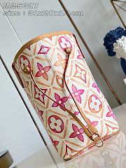 LV Neverfull medium handbag Monogram Tiles canvas size 31 x 28 x 14 cm - 4