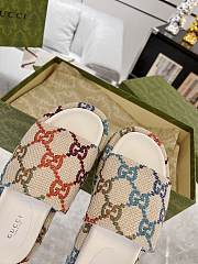 Gucci thick-soled classic big GG embroidered canvas slippers multicolor - 2
