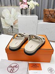 Hermes H-shaped Velcro flat sandals  - 4