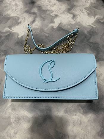 Louboutin leather blue bag  12 22 5.5 cm