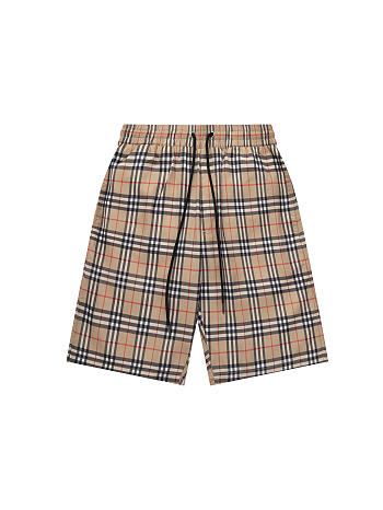 BUR classic drawstring plaid beach shorts for men and women
