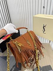 Saint Laurent YSL Monogram Tassel Hand Crossbody Bag Size 24x16x6.5cm - 2