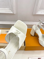 LV high heel sandals 6cm square heel white - 3