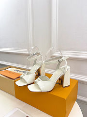 LV high heel sandals 6cm square heel white - 5