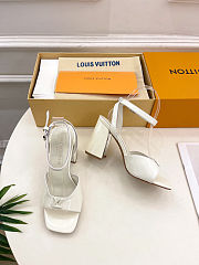 LV high heel sandals 6cm square heel white - 6