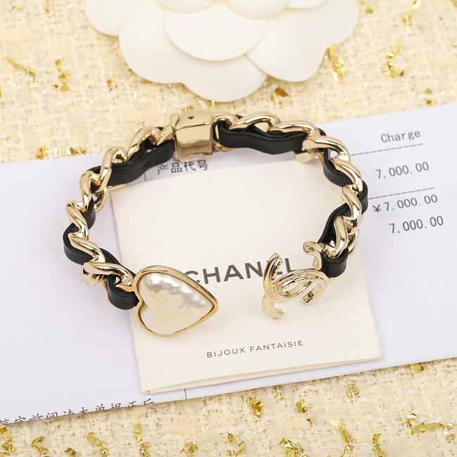 Chanel Love Pearl Leather Bracelet - 1