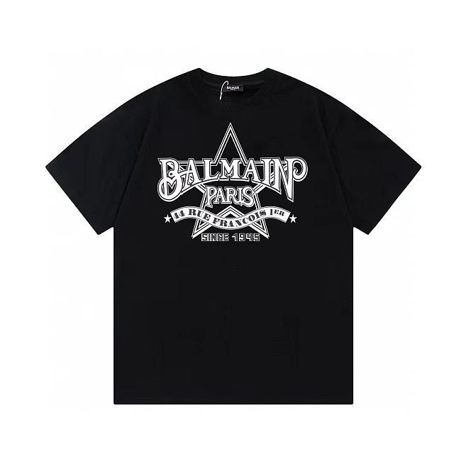 Balmain 2025 new printed short-sleeved T-shirt black - 1