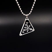 Prada black enamel triangle pendant - 3