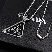 Prada black enamel triangle pendant - 4