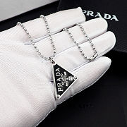 Prada black enamel triangle pendant - 5