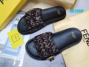  Fendi brown monogram satin sandals - 1