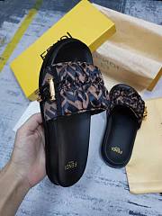  Fendi brown monogram satin sandals - 4