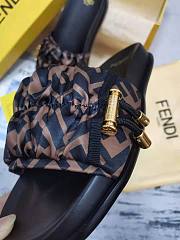  Fendi brown monogram satin sandals - 3