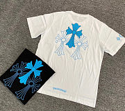 Chrome heart blue logo white shirt - 5