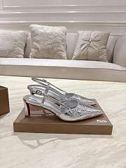 Louboutin silver  pointed toe strap high-heeled shoes - 3