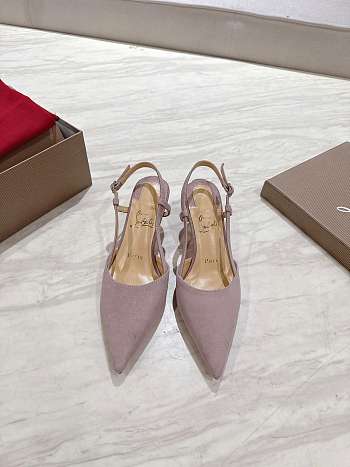 Louboutin sheepskin pointed toe strap high-heeled shoes