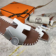 Hermes orange sandals white - 6
