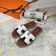 Hermes orange sandals white - 4