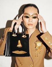 Schiaparelli leather black bag size 20*19*9cm  - buy 1 get 1 free labubu  - 2