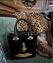 Schiaparelli leather black bag size 20*19*9cm  - buy 1 get 1 free labubu  - 4