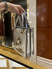 Schiaparelli leather silver bag size 20*19*9cm - buy 1 get 1 free Labubu - 3