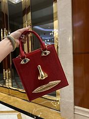 Schiaparelli leather red bag size 20*19*9cm - buy 1 get 1 free labubu - 1