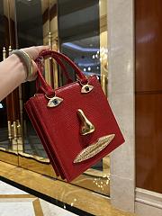 Schiaparelli leather red bag size 20*19*9cm - buy 1 get 1 free labubu - 6