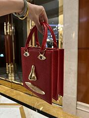 Schiaparelli leather red bag size 20*19*9cm - buy 1 get 1 free labubu - 3
