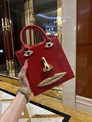 Schiaparelli leather red bag size 20*19*9cm - buy 1 get 1 free labubu - 4