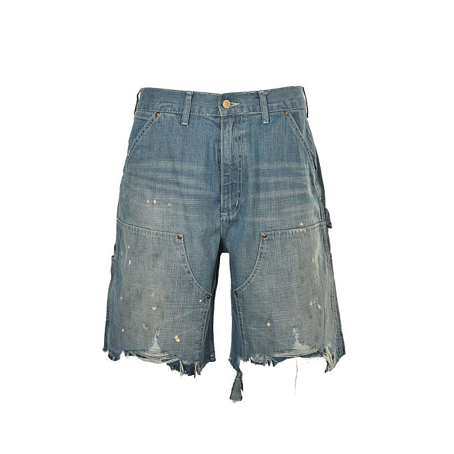 SAINT MICHAEL 25ss lumberjack denim shorts - 1