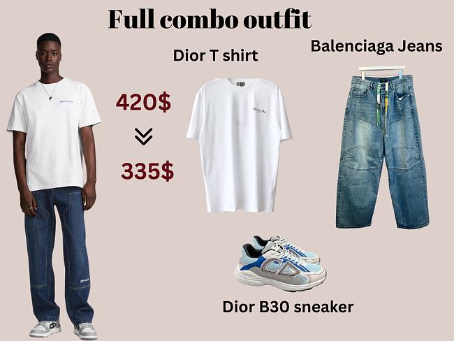 Combo streetstyle outfit jeans+shirt +shoes - 1