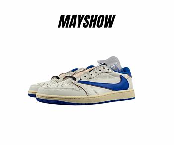 Air Jordan 1 Retro Low OG SP Fragment x Travis Scott Sail Military Blue DM7866-104
