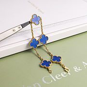 Vca Van Cleef & Arpels natural blue agate five-flower bracelet full box - 5