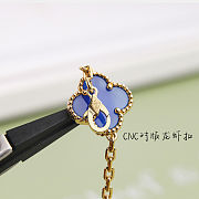 Vca Van Cleef & Arpels natural blue agate five-flower bracelet full box - 2