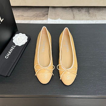 Early Spring latest color Chanel small bow ballet flat shoes