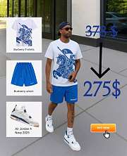 combo outfit Jordan 4 Navy 2025 mix T shirt and short  - 1