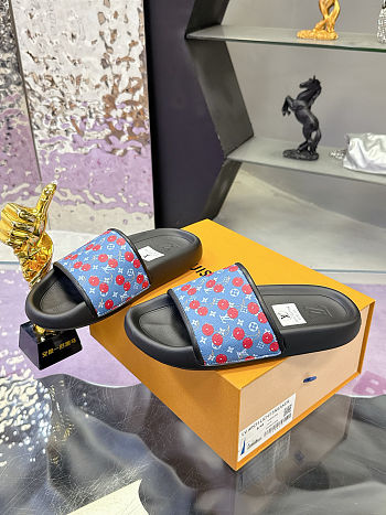LV monogram embossed slippers